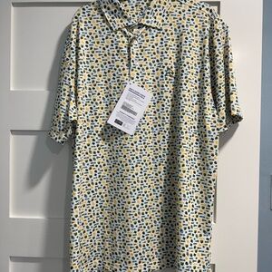 Rhoback Baylor Green and Yellow Polo Shirt